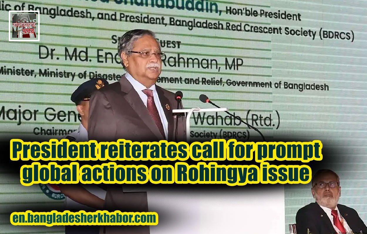 President reiterates call for prompt global actions on Rohingya issue