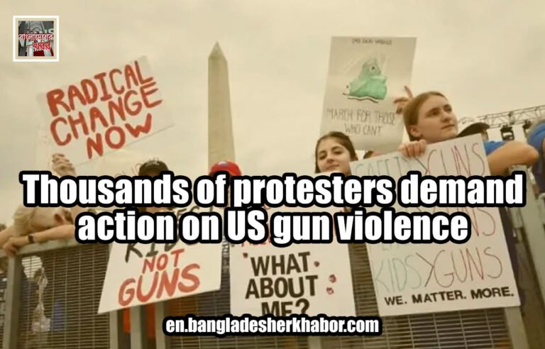 Thousands of protesters demand action on US gun violence