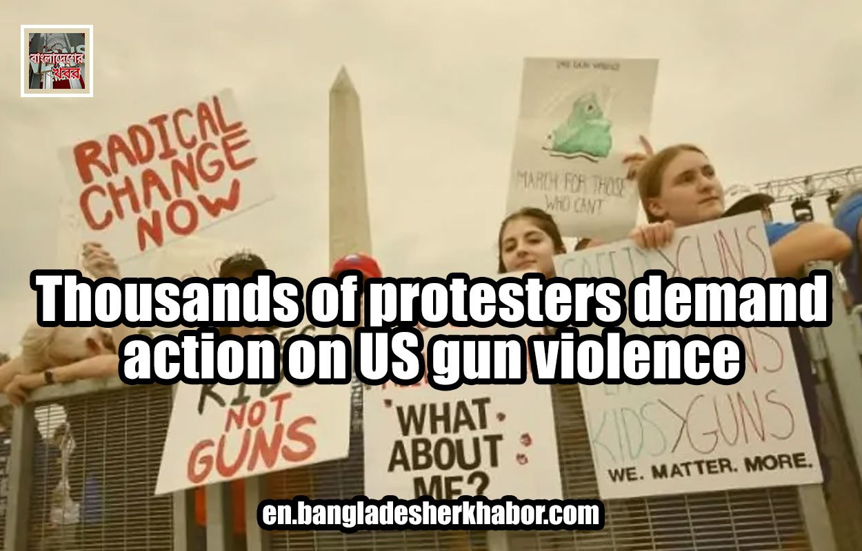 Thousands of protesters demand action on US gun violence